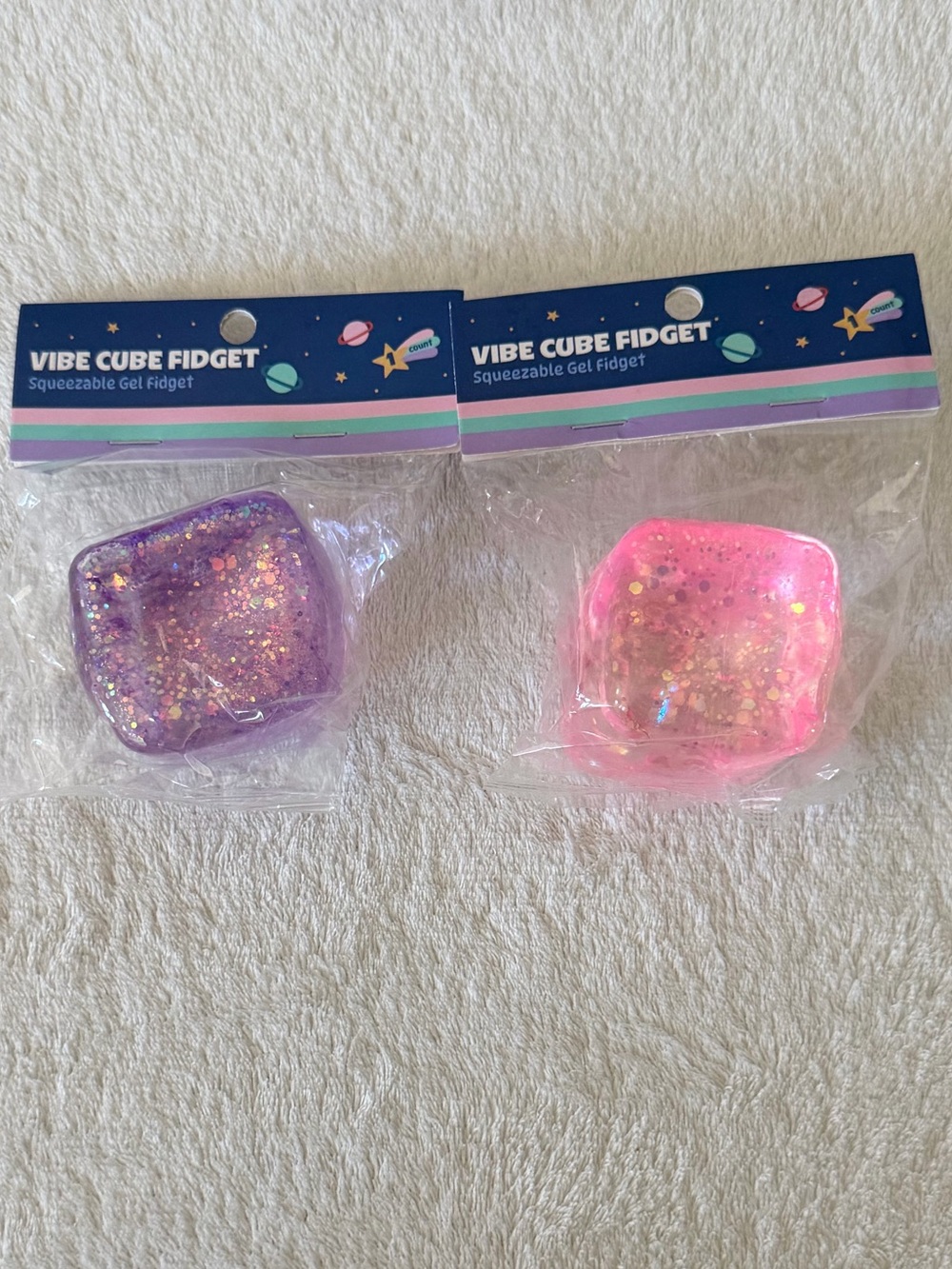 NEW Bundle of 2 Target Bullseye Vibe Cube Fidget (pink and purple)